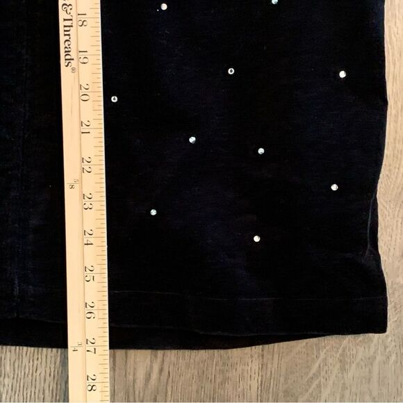 THE QUACKER FACTORY Jacket women’s medium black velvet full zip rhinestone front - Picture 11 of 11